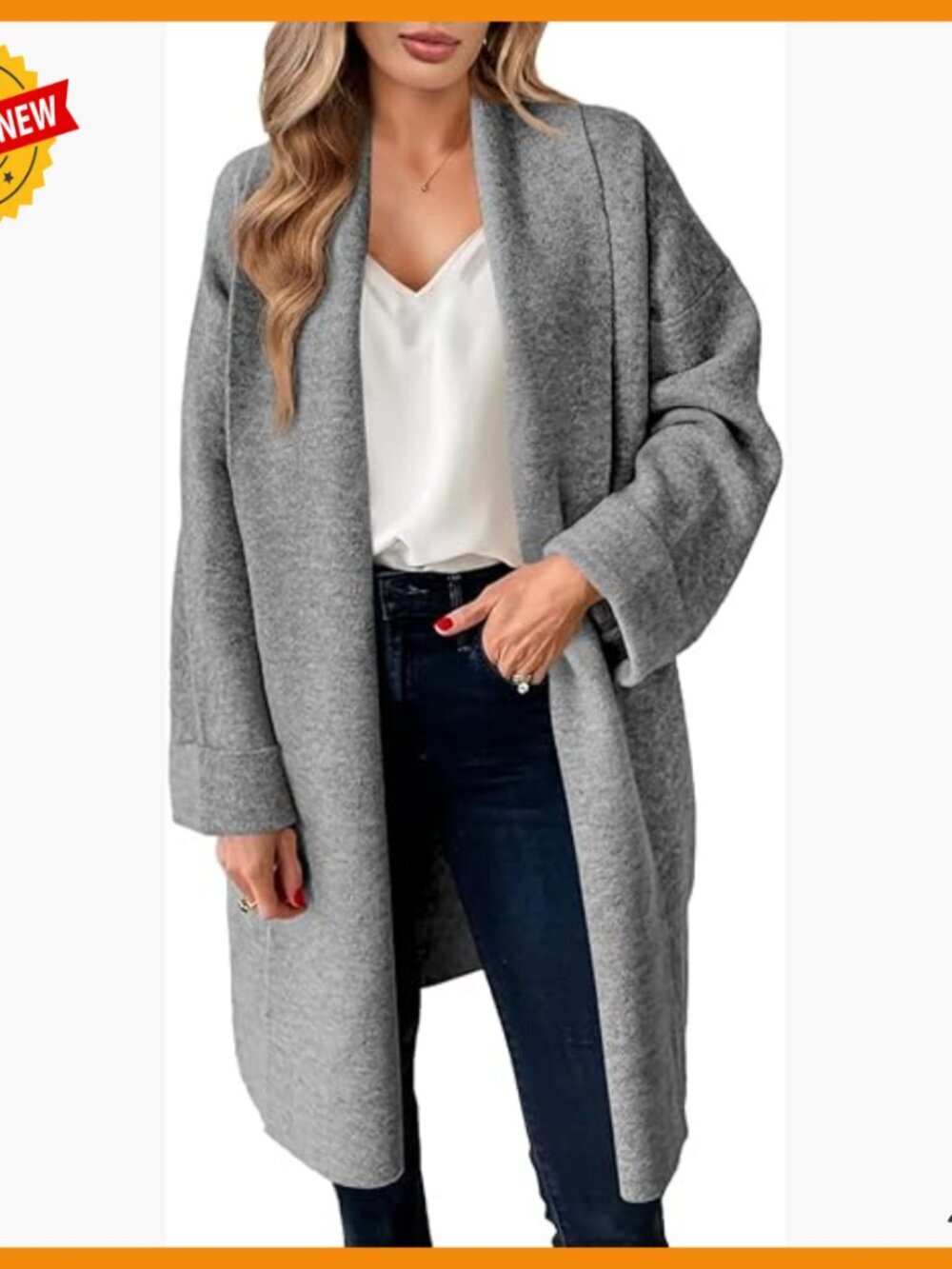 Oversized Chunky Knit Long Cardigan Open Front Slouchy Coatigan Jacket
